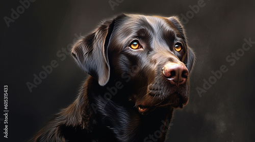 portrait of a black labrador dog