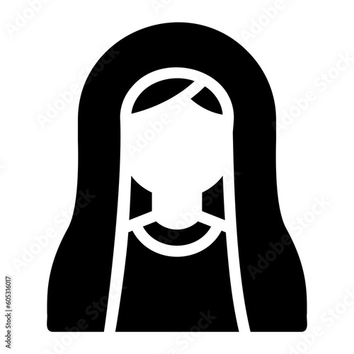 virgin mary glyph icon