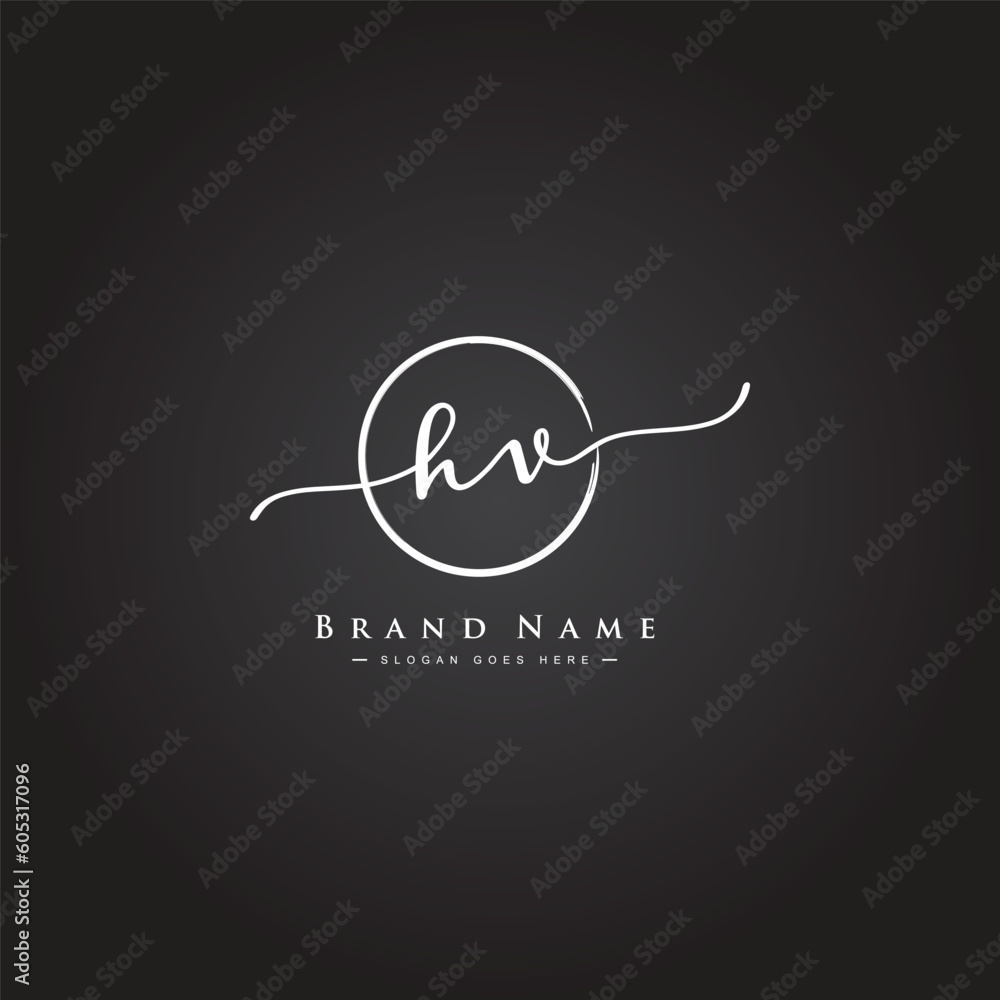 KV Handwritten Signature logo - Vector Logo Template for Beauty ...