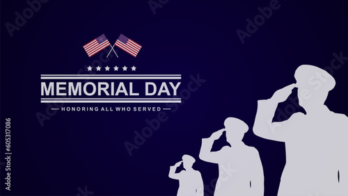 Memorial Day Background Text Design. Respect All Who Serve. Vector illustration eps 10.