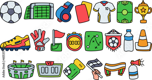 Football Doodle Illustration Set