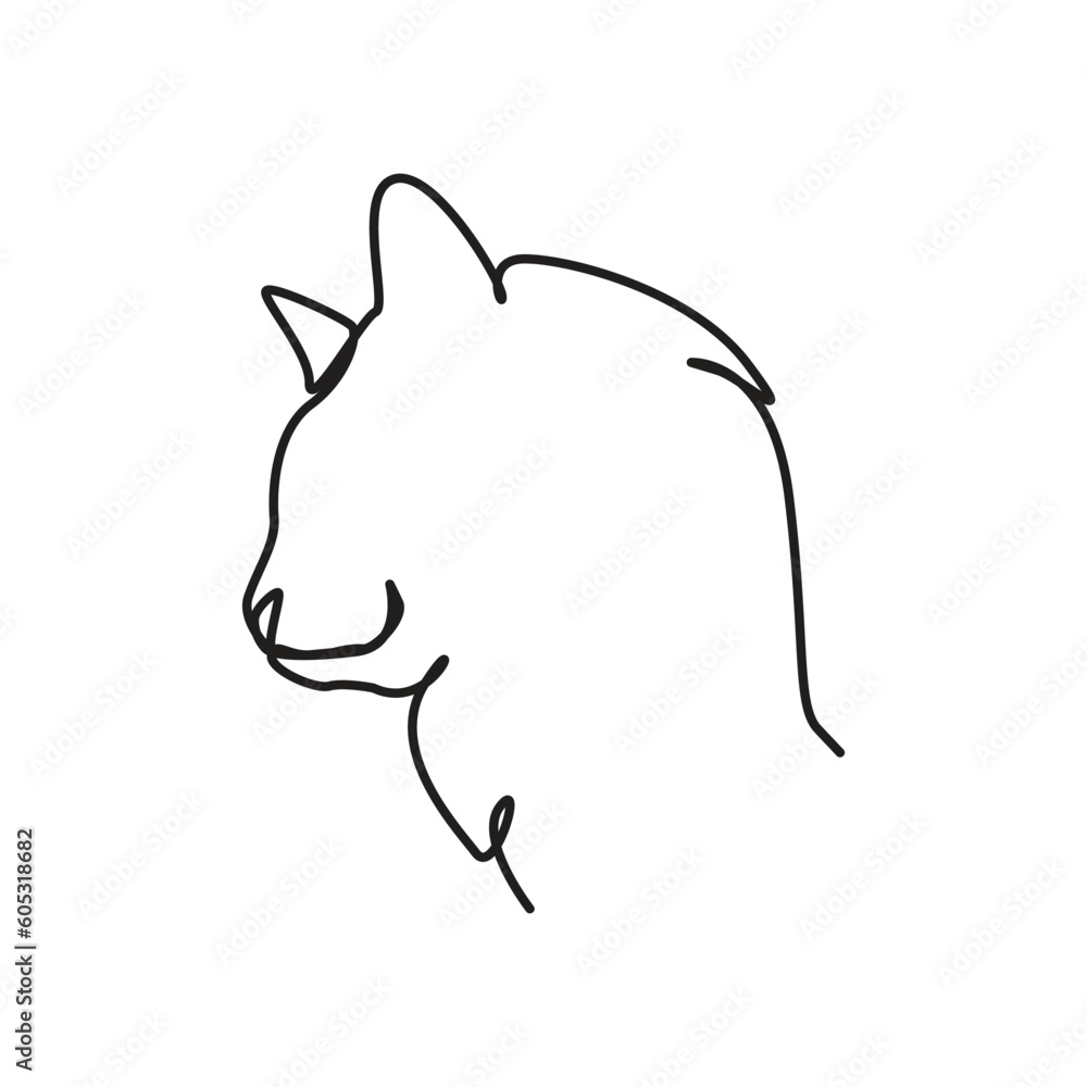Cat in continuous line art drawing style. Minimalist black linear sketch isolated on white background. Vector illustration Cat in continuous line art drawing style. Minimalist black linear sketch isolated on white background. Vector illustration