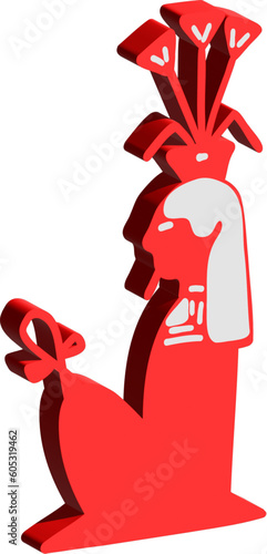 3D egyptian drawing Pharaoh