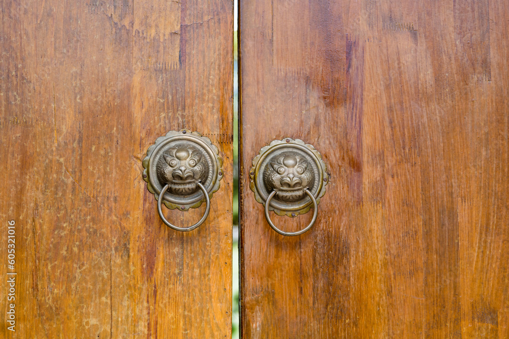 Close up of Chinese style knocker Close up of Chinese style knocker