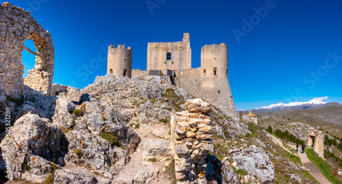 Rocca Calascio ruins in Abruzzo - Gran Sasso National Park area in south Italy photo