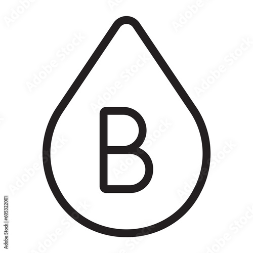 blood type b line icon