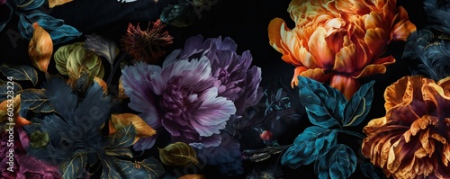 Wallpaper Mural Dark Beauty Flowers Abstract Background Generative AI  Torontodigital.ca