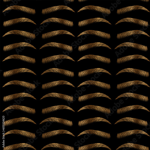 Vector seamless pattern with woman gold eyebrow