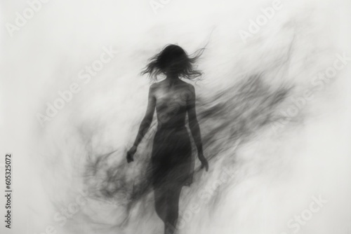 Emotional Blurry Silhouette of a Woman
