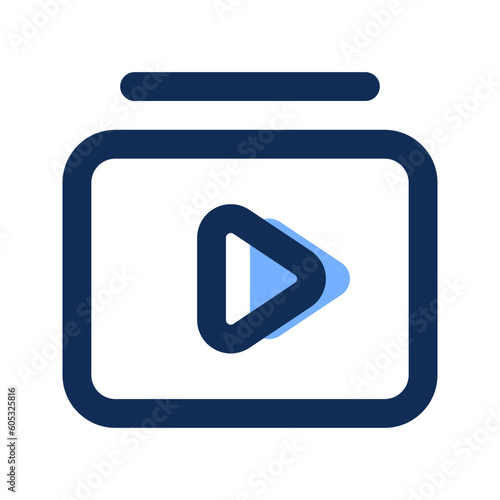 video playlist filled line icon