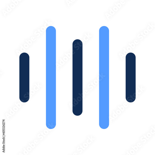 sound waves outline color icon