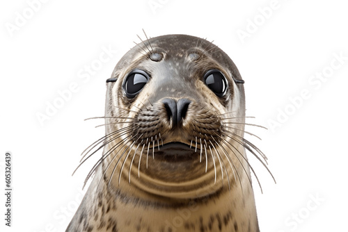 Seal Captivating Face on transparent background, Generative Ai