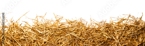 Photographie a bunch of straw as border, isolated with transparent background PNG file