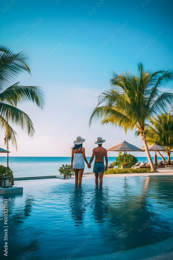 Tropical Vacation in a Luxurious Hotel: Romantic Beach Getaway for Couples