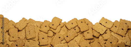 a heap of speculoos cookies on transparent background PNG file for banner, panorama or border