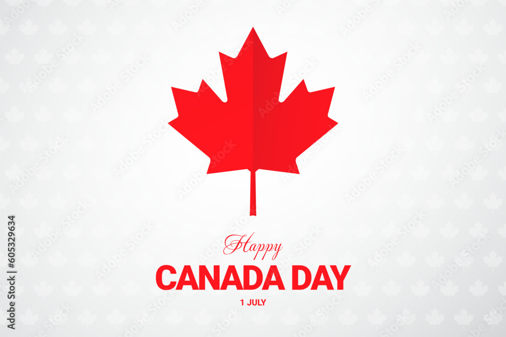 Happy Canada Day background design with red maple leaf. vector illustration for greeting card, decoration and covering. Happy Canada Day background design with red maple leaf. vector illustration for greeting card, decoration and covering.