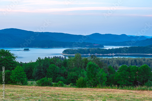 landscape in the Bieszczady Mountains, view of Solina Lake