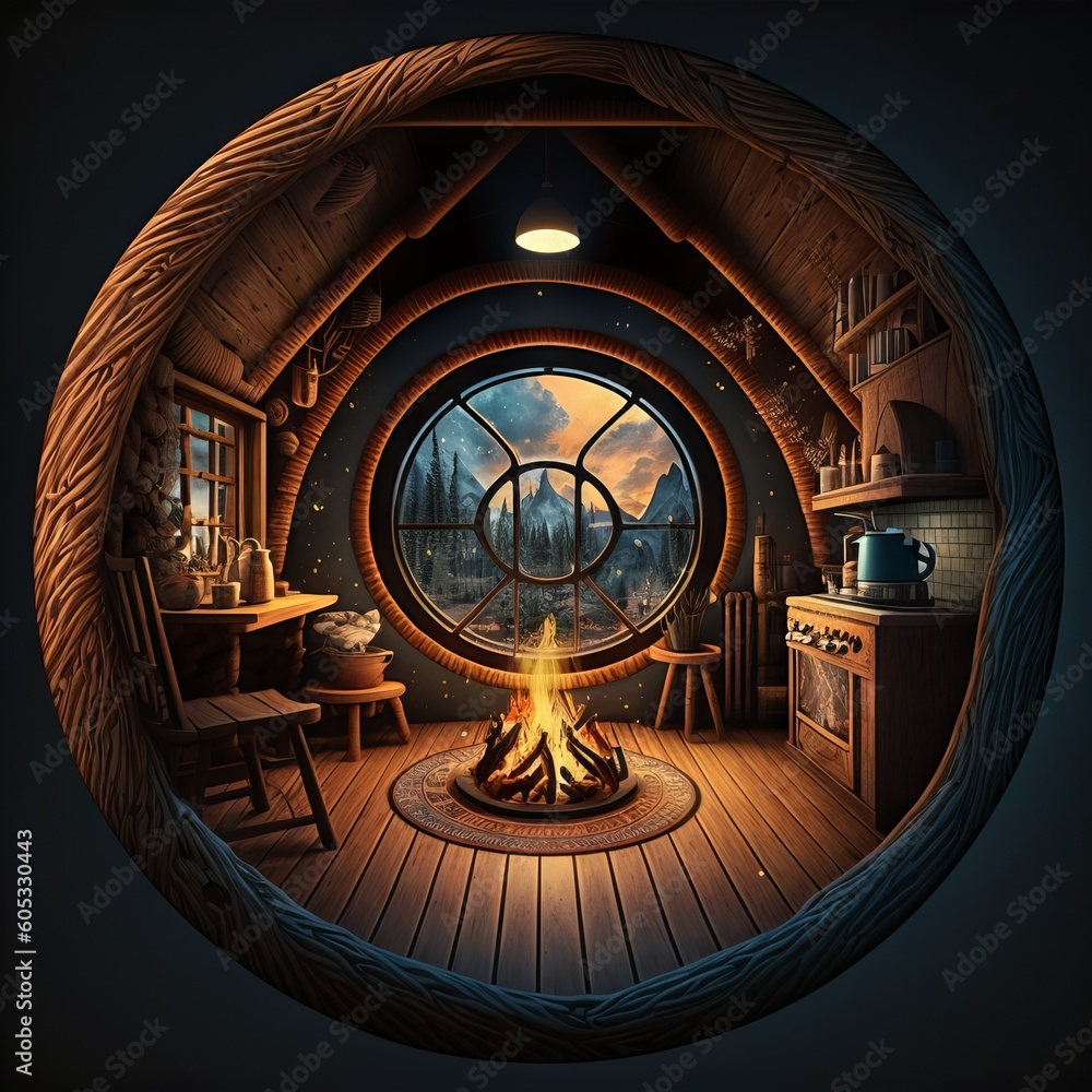 the hobbit's house. Generated AI