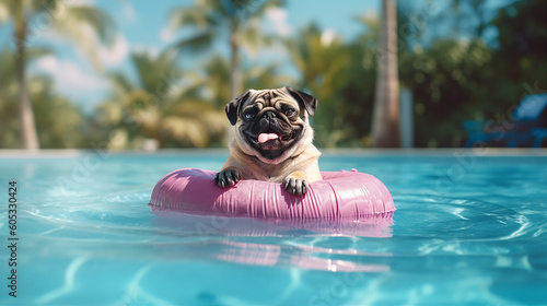 Obraz na płótnie dog in pool