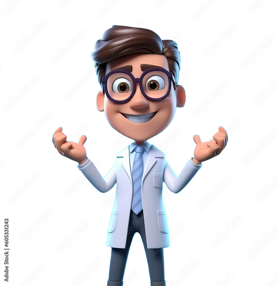 Expressive cartoon medical worker, generative ai Expressive cartoon medical worker, generative ai