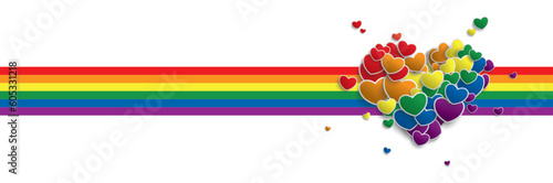 Rainbow Hearts Splash Stripes Header