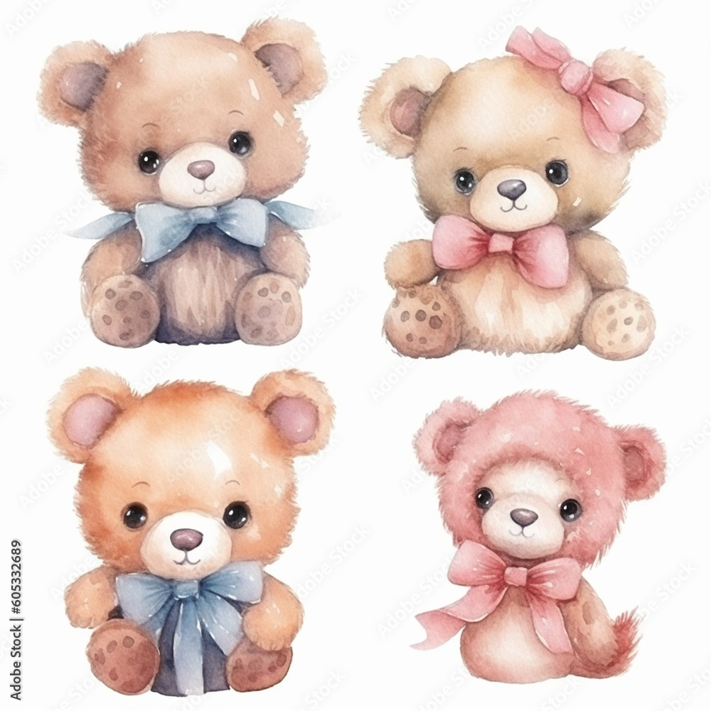 baby and teddy bears