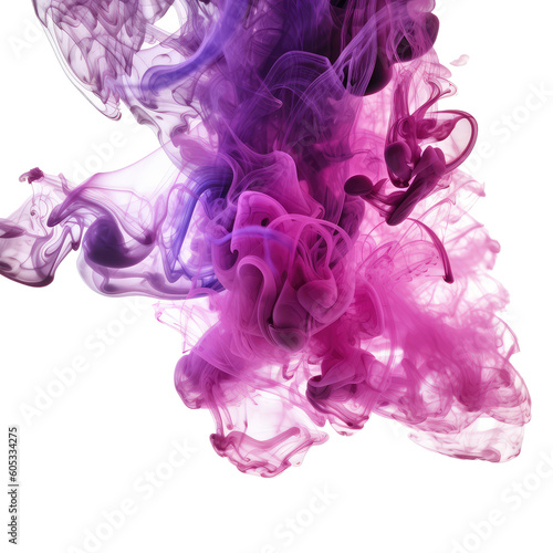Beautiful purple smoke splash abstract isolated isolated background transparent png. Generative ai