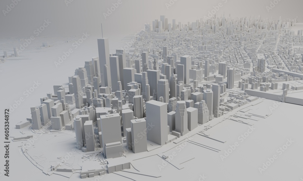 Clay New York City all white Stock Photo Adobe Stock