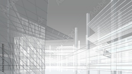 Fototapeta Naklejka Na Ścianę i Meble -  Abstract architectural design 3d rendering