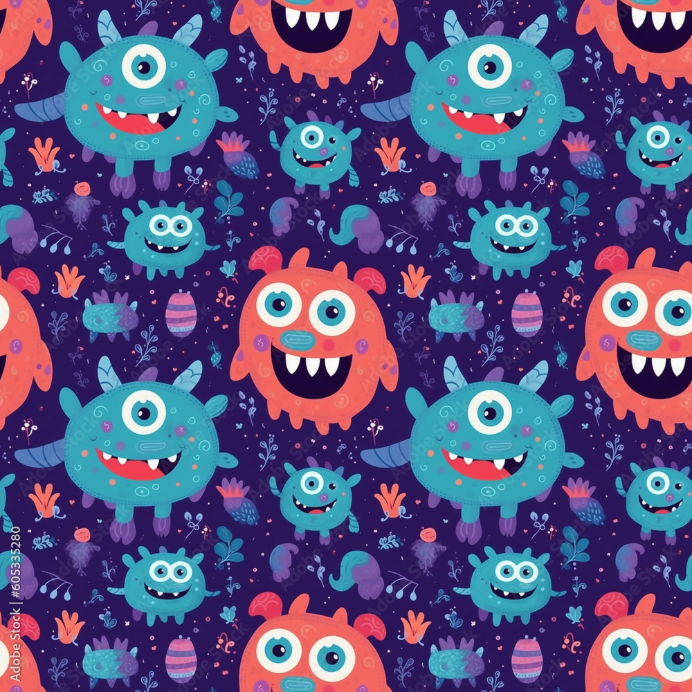 seamless pattern monster generative ai seamless pattern monster generative ai