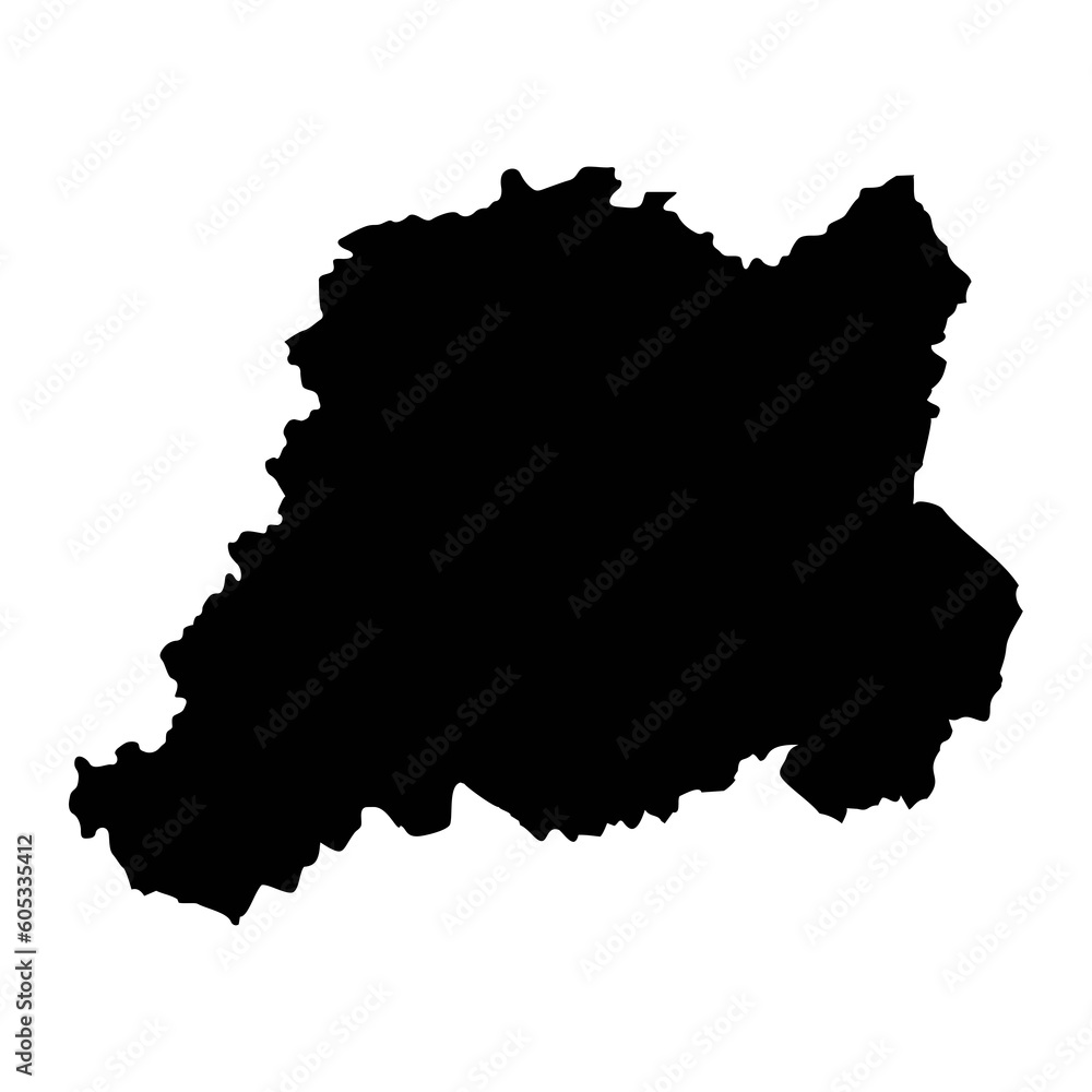 Pcinja district map, administrative district of Serbia. Vector illustration.