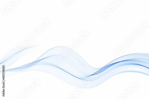 Abstract transparent wavy blue wave background. Wave design element