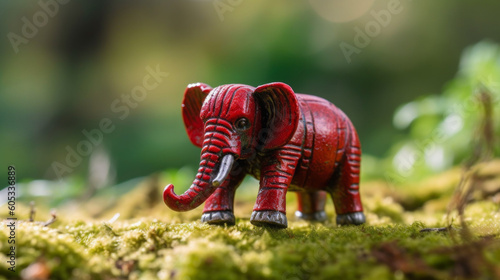 Close-Up Shot of a Miniature Elephant Figurine with a Shallow Depth of Field, Generative AI © Delta Amphule
