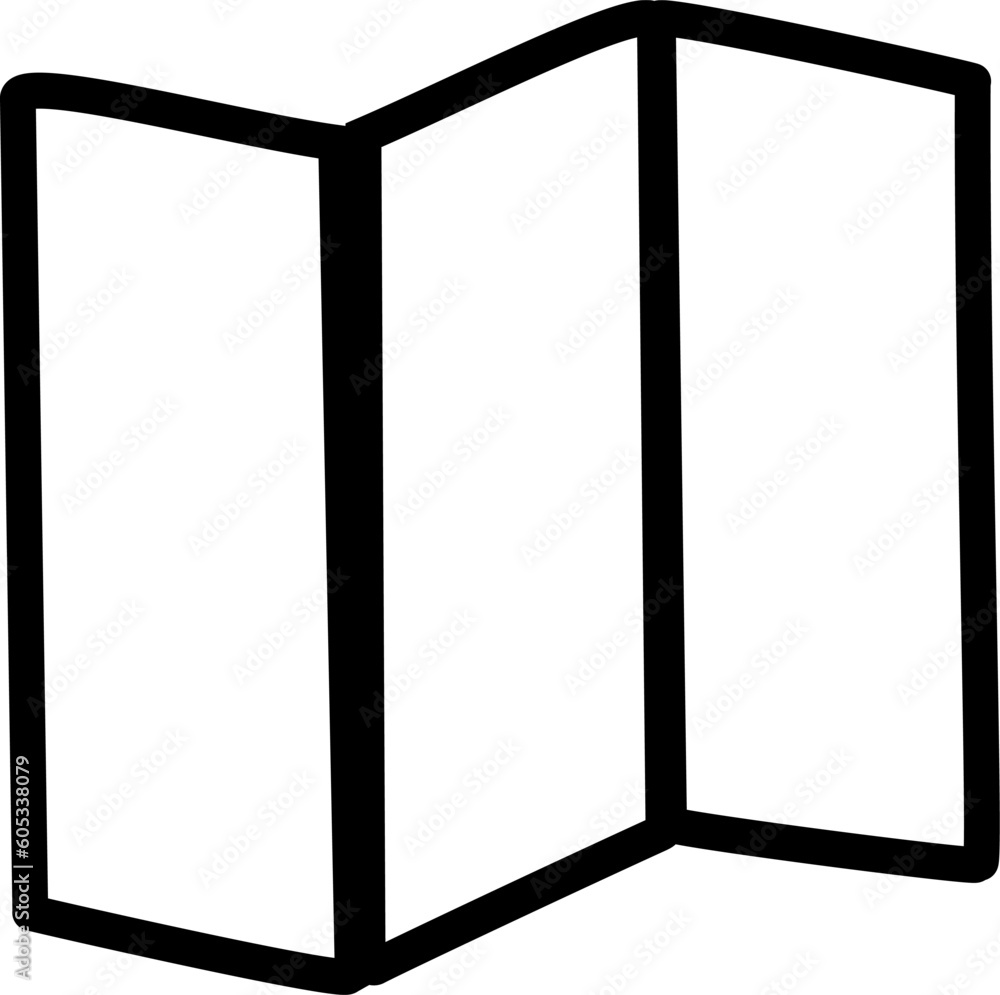 Trifold navigation map or product brochure line art vector icon for apps and websites.Replaceable vector design.
Trifold navigation map or product brochure line art vector icon for apps and websites.Replaceable vector design.
