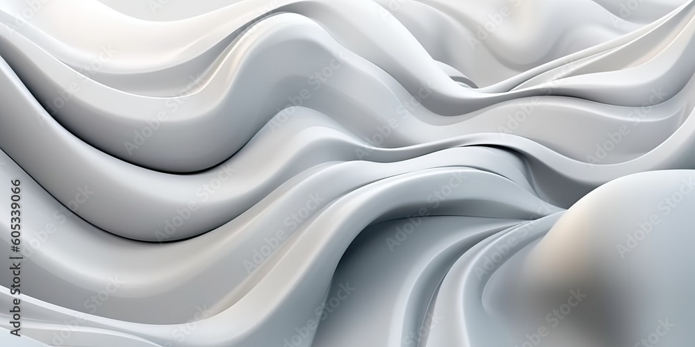Obraz premium Abstract white swirling background, generative ai