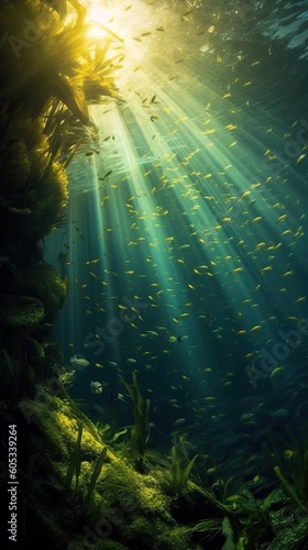 underwater sea landscape, generative ai © FrankBoston