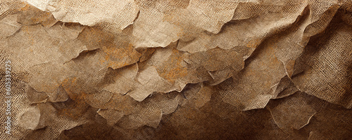 Zerrissener Papier Hintergrund Textur Banner, Generative AI