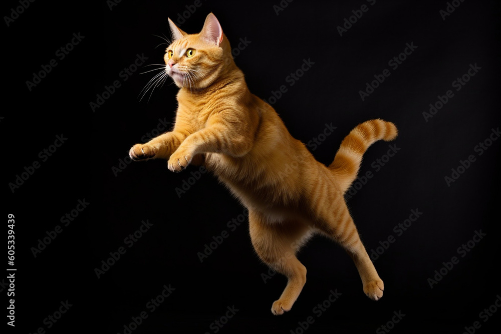 a cat is jumping