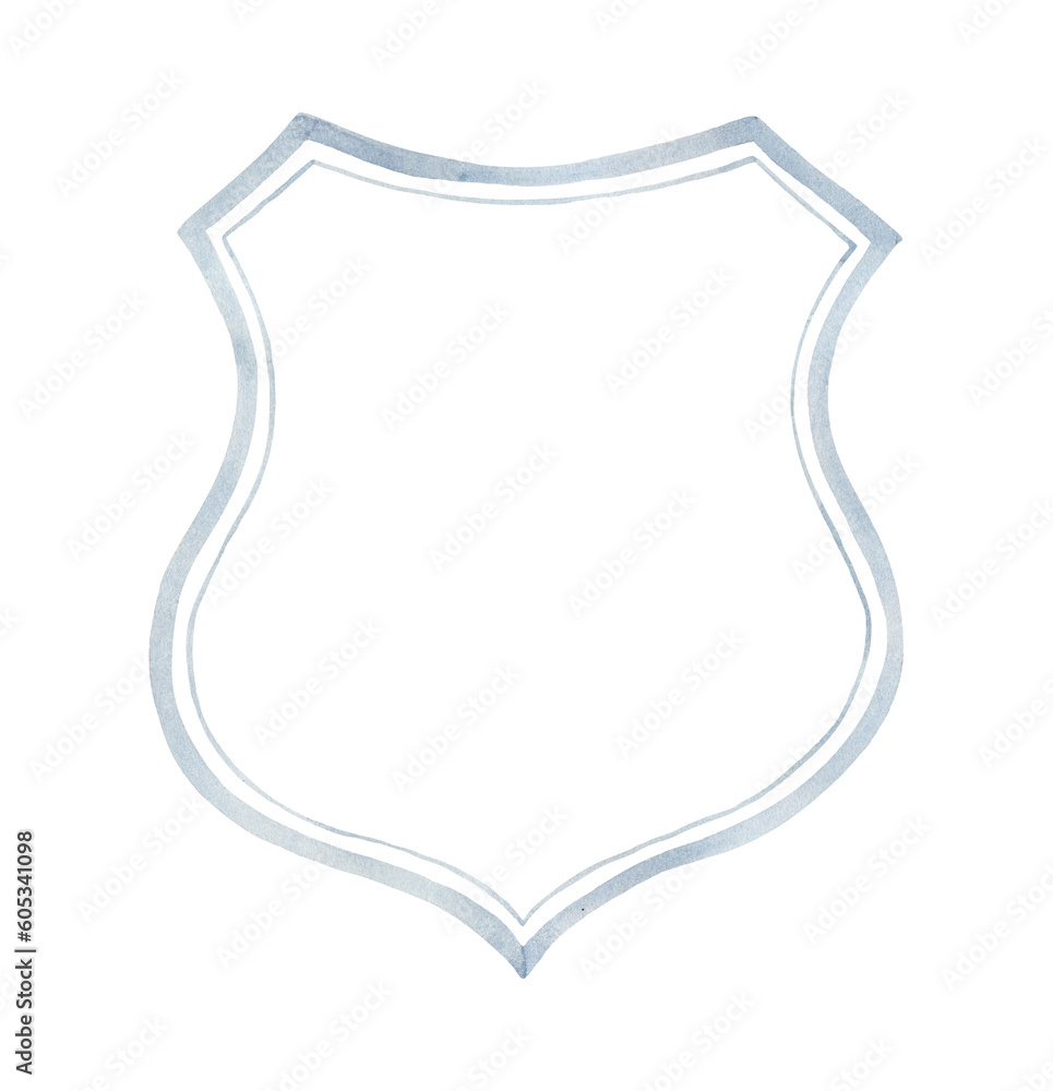 Watercolor Crest on the white Background. Watercolor Crest on the white Background.