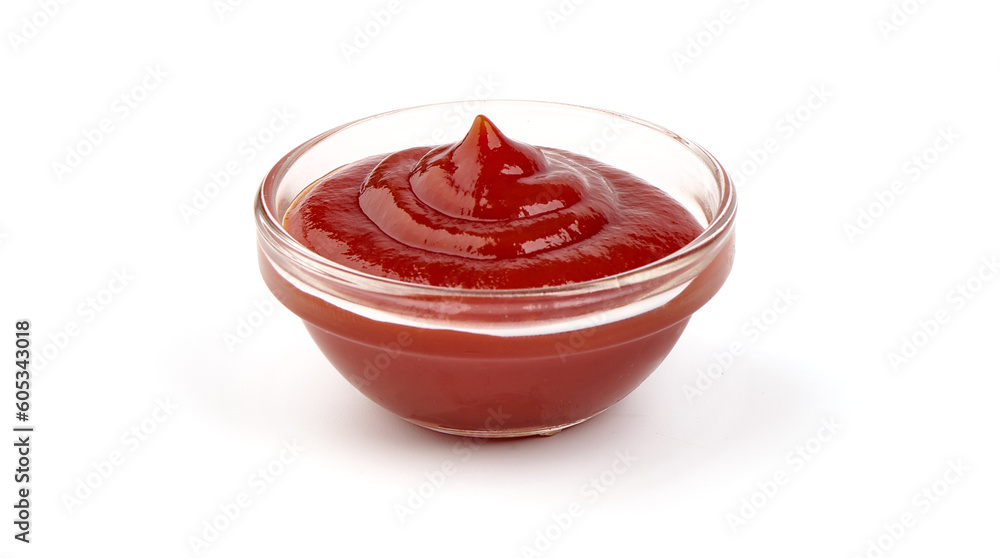 Bowl of tomato sauce, isolated on white background. Bowl of tomato sauce, isolated on white background.
