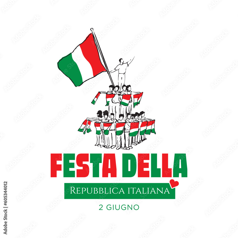 Happy 2nd june, Italy national day, italian republic day. Happy 2nd june, Italy national day, italian republic day.