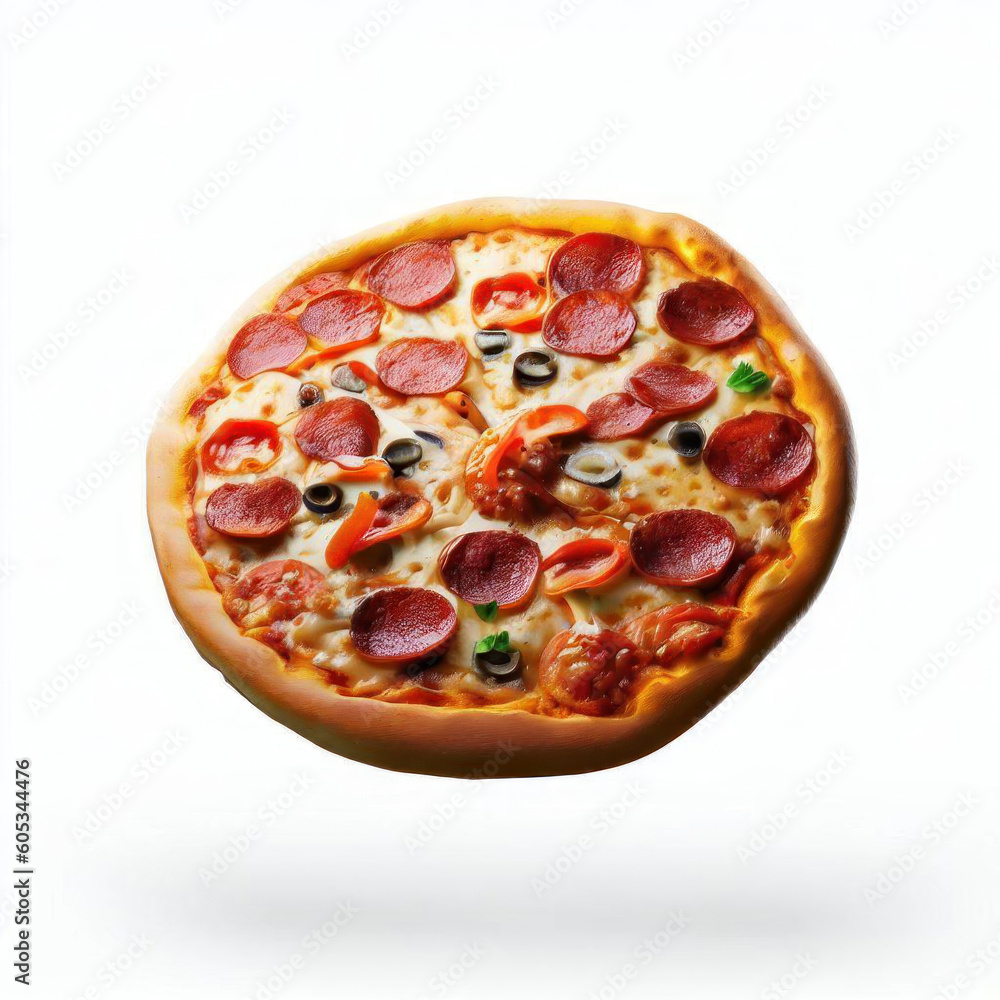Satisfying Pizza Wonder, Realistic Food Illustration, Generative AI
