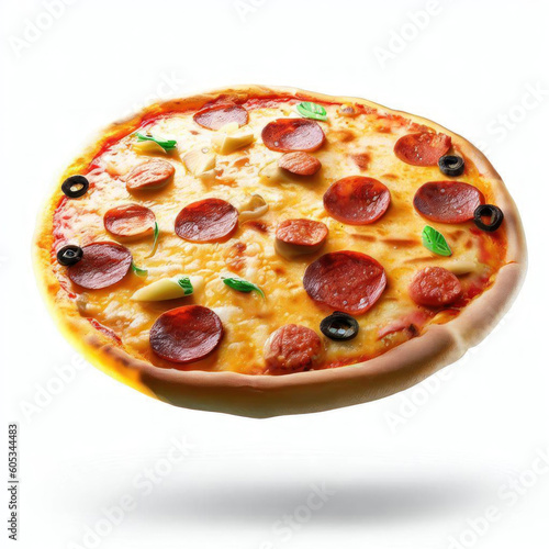 Appetizing Pizza Creation, Realistic Food Illustration, Generative AI