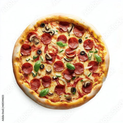 Delicious Pizza Art, Realistic Food Illustration, Generative AI