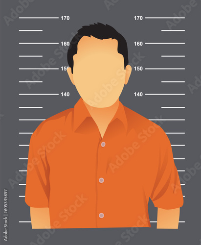 illustration of prisoner mugshot