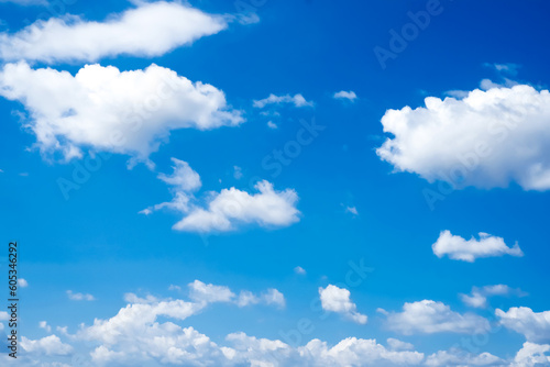 Fototapeta Naklejka Na Ścianę i Meble -  White clouds on bight sky background, Clear sky and clouds in morning