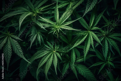 Marijuana cannabis leaf background. Generative AI