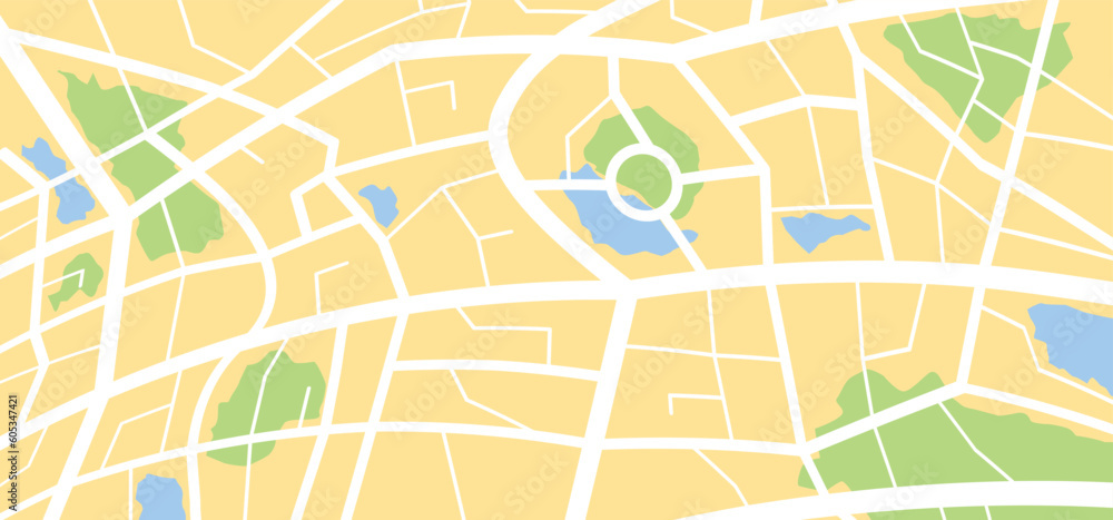 Cartoon map with pin pointers icon. Navigation or navigator, maps, road ...