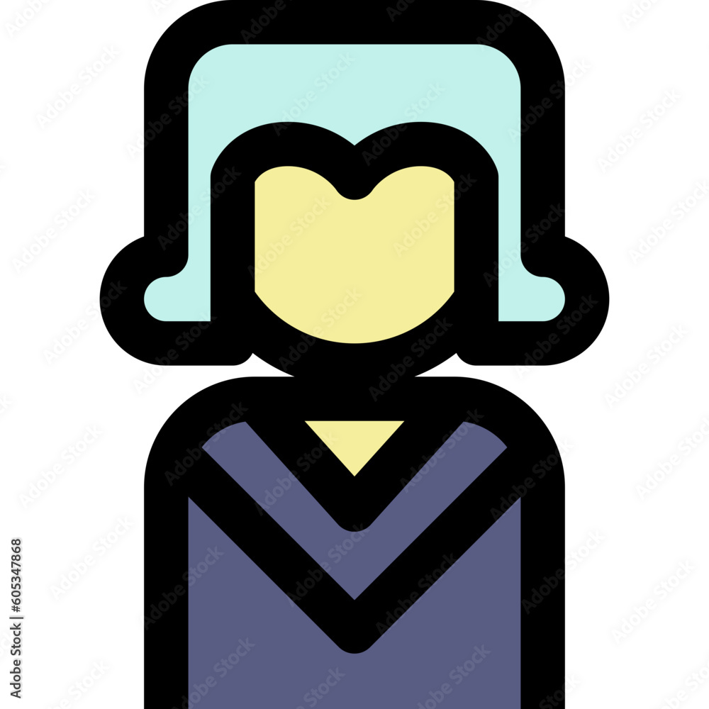 Obraz premium judge black outline filled color icon