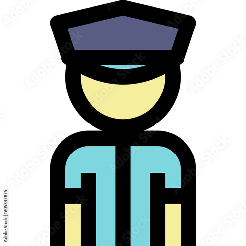 police black outline filled color icon